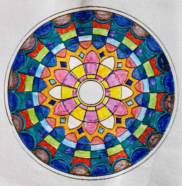 Mandala rempli de couleur